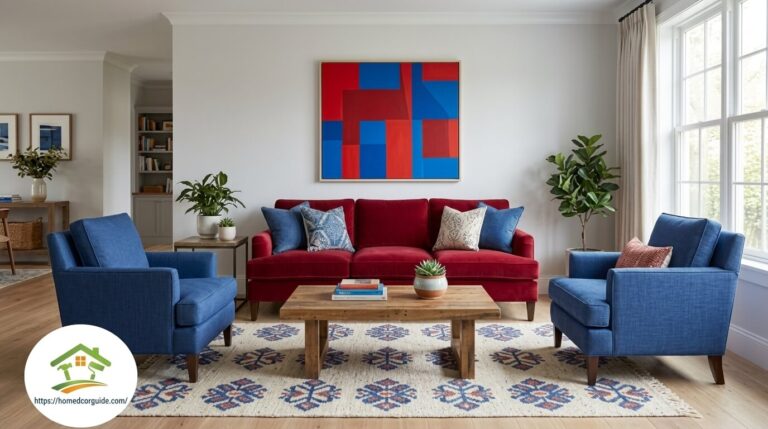 Red & Blue Furniture Living Room Decorating Ideas That Pop