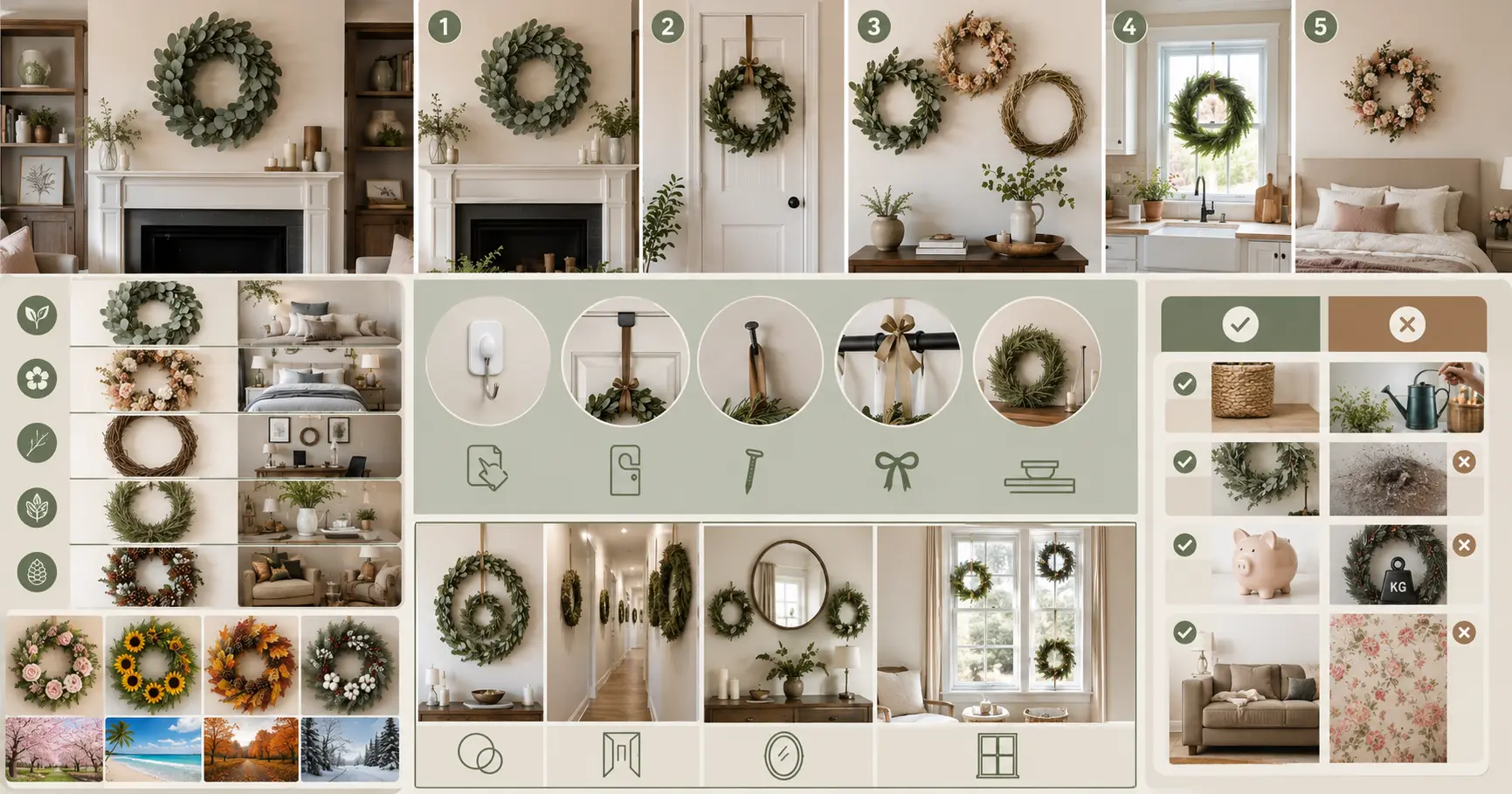 Decorating with Wreaths Indoors: Beyond the Front Door
